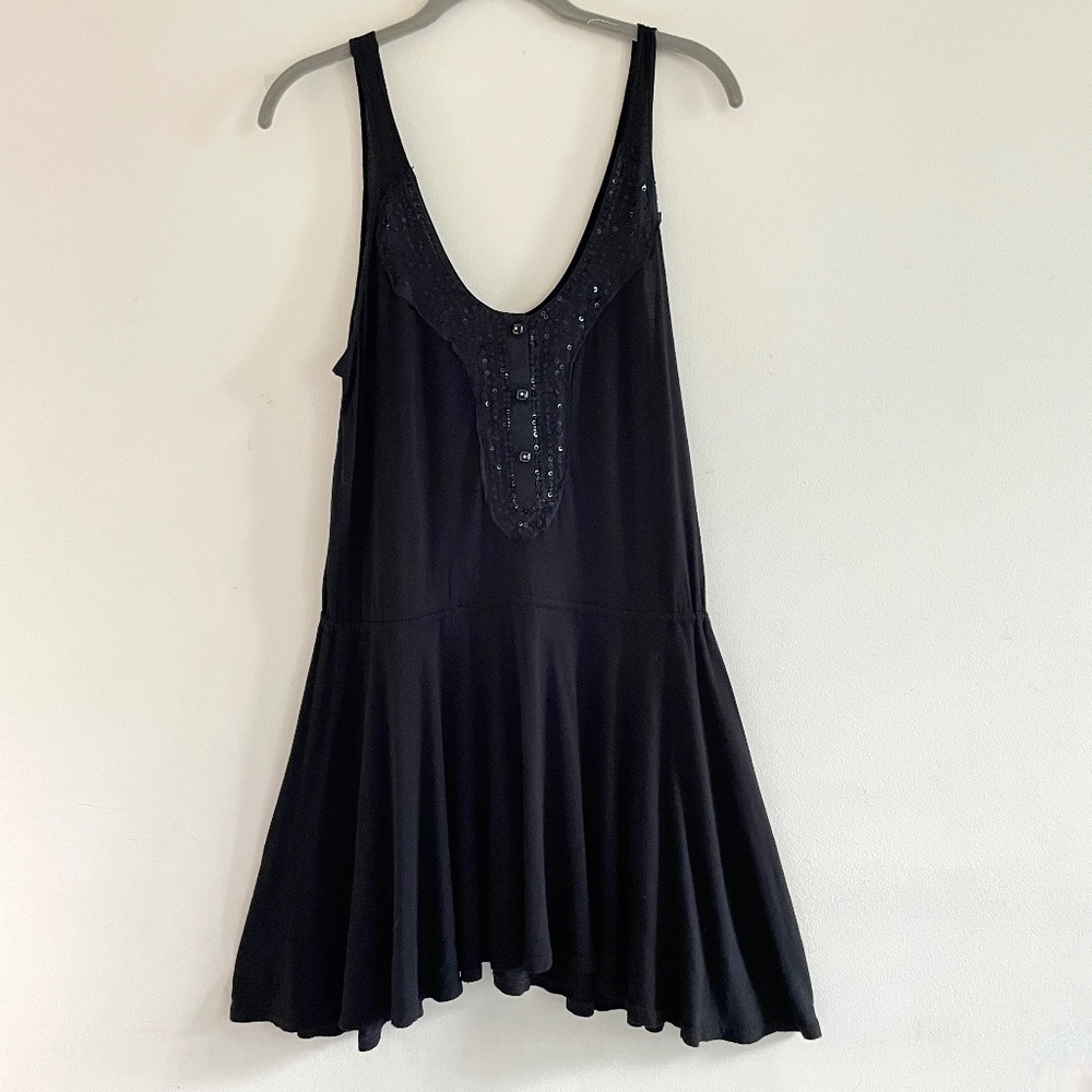 Free People Asymmetrical Beaded Dress Medium Whimisigoth Fairy Goth Vacation